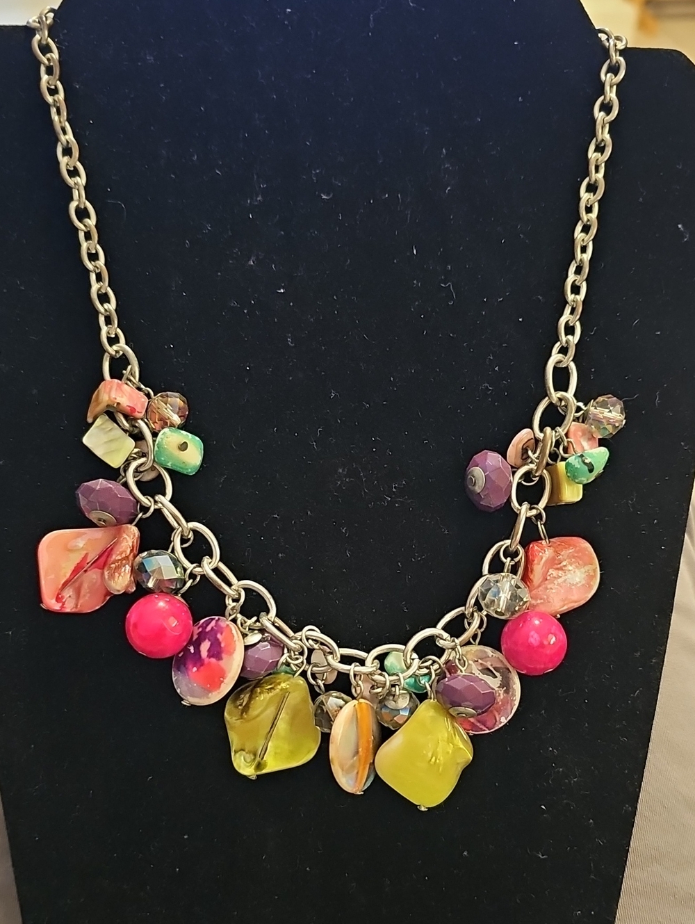 Unbranded Multi Color Shell Cluster Charm Necklace Womens Size OS Boho Y2K